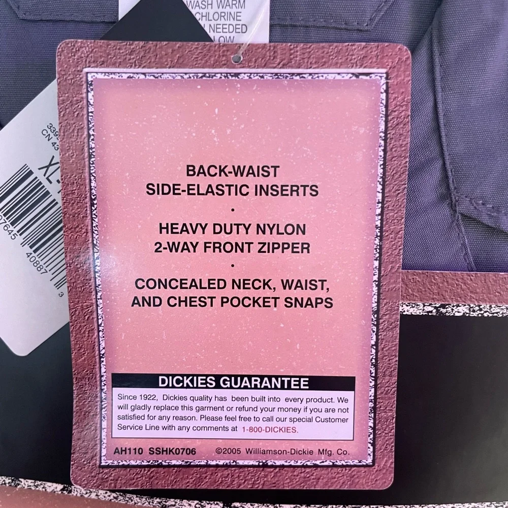 🎳NWT Dickies Gray Short-Sleeve Coverall - Picture 5 of 6